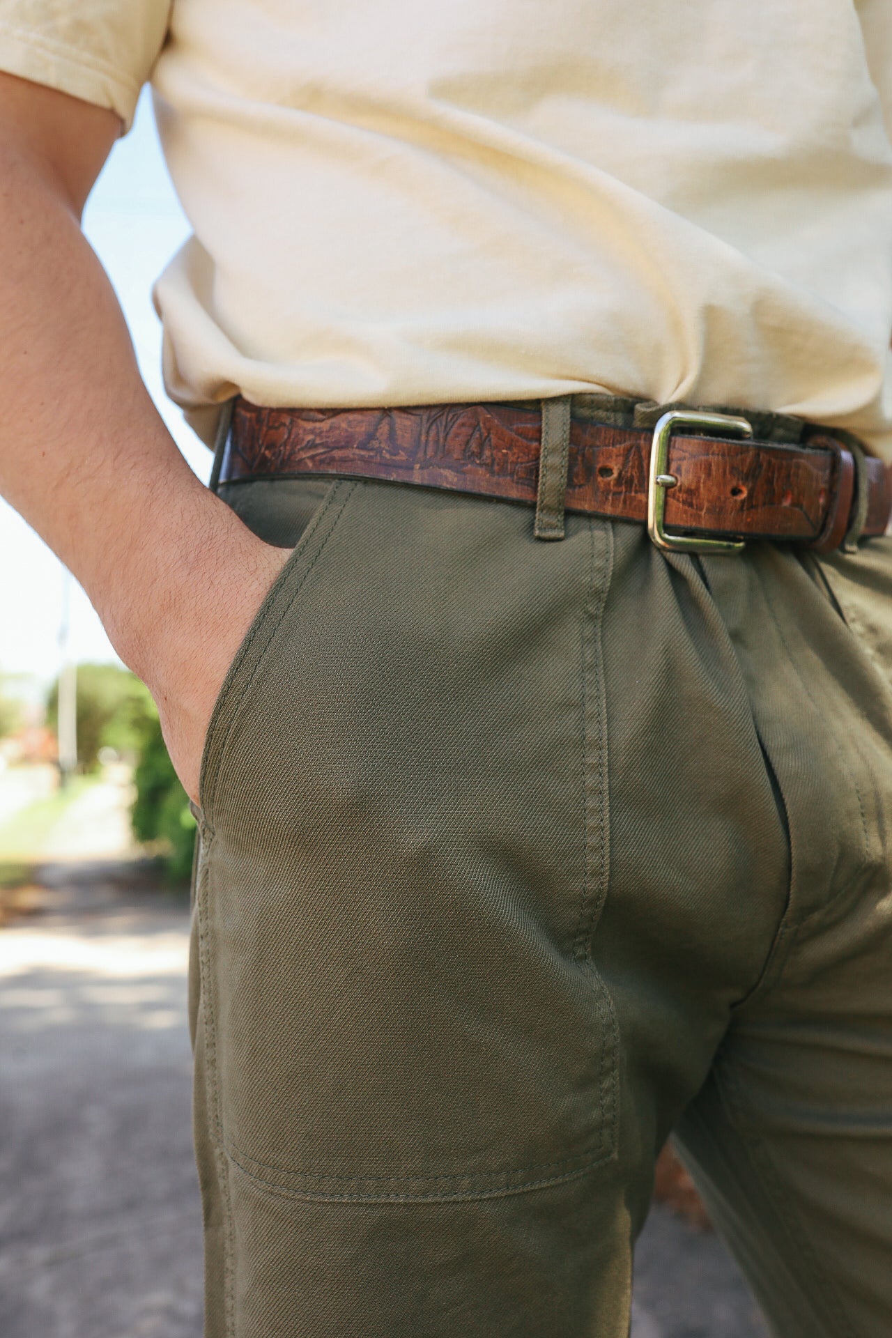 Baker Pants- French Work Serge Olive (JBPT10165S)