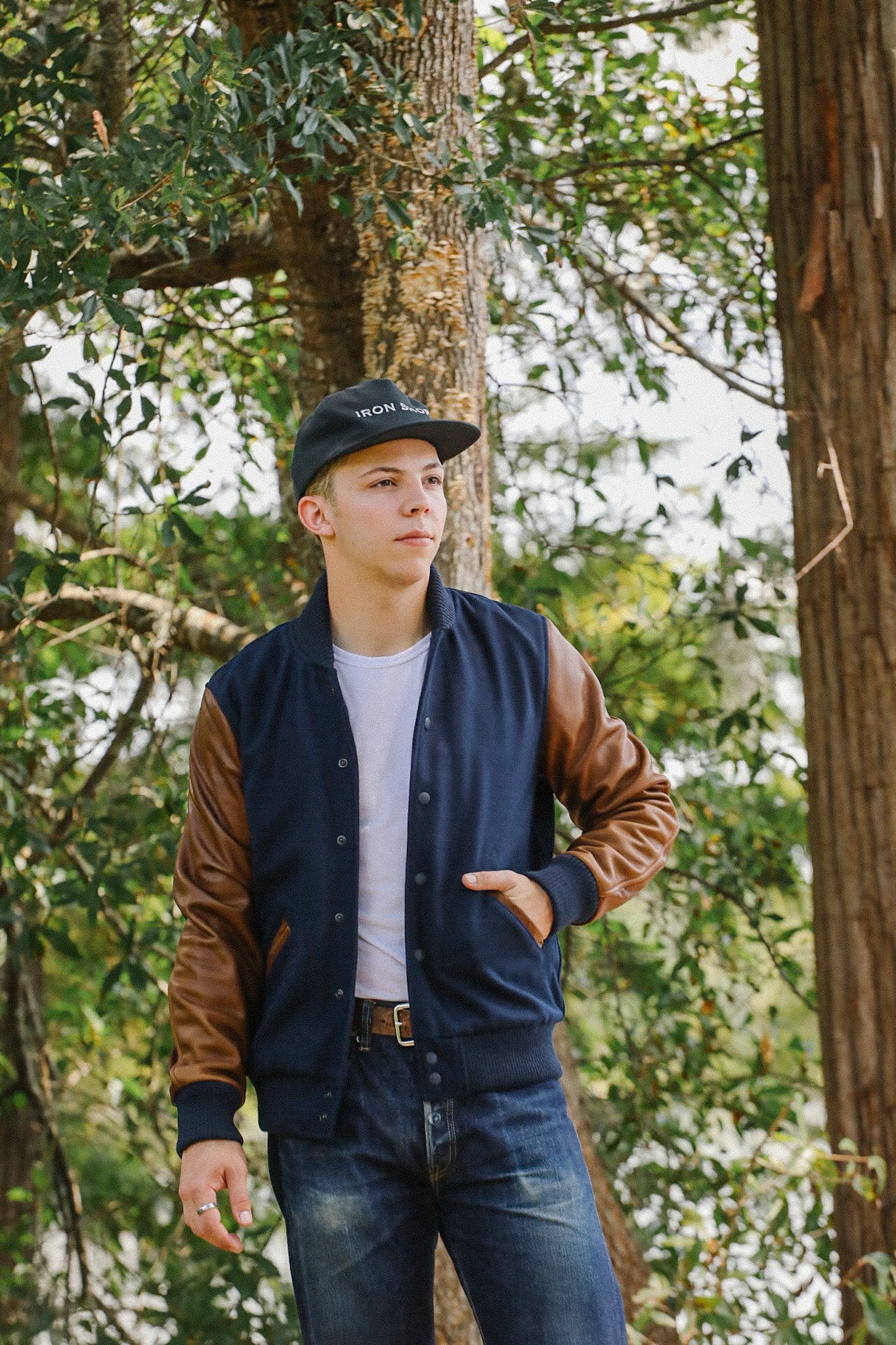 Varsity Jacket -Dark Navy/ Luggage – Iron Shop Provisions