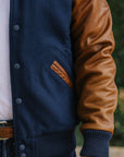 Varsity Jacket -Dark Navy/ Luggage
