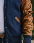 Varsity Jacket -Dark Navy/ Luggage