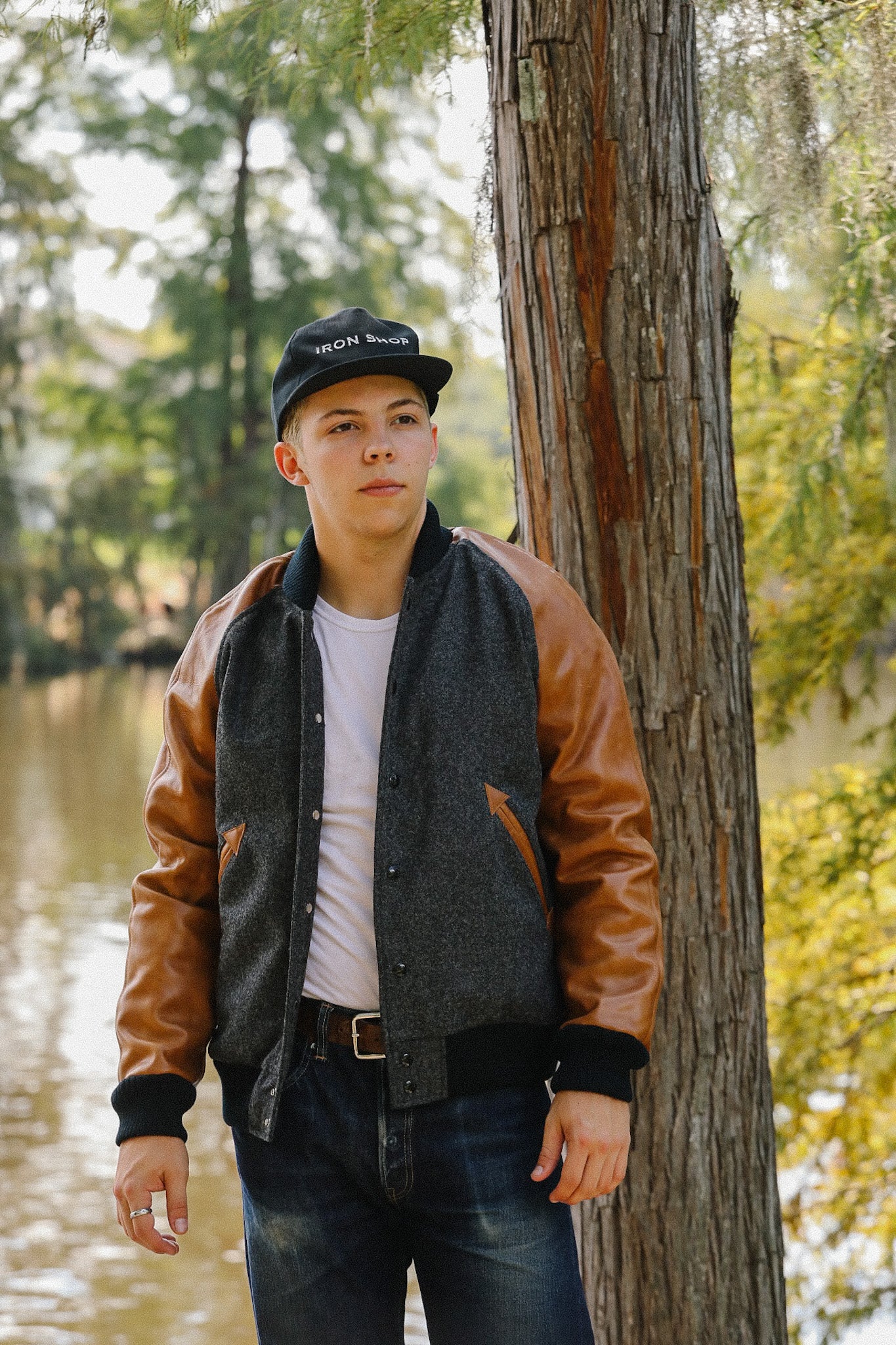 Raglan Varsity Jacket- Granite/Antique Rust – Iron Shop Provisions