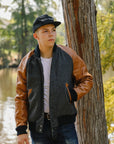 Raglan Varsity Jacket- Granite/Antique Rust