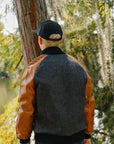 Raglan Varsity Jacket- Granite/Antique Rust