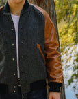 Raglan Varsity Jacket- Granite/Antique Rust