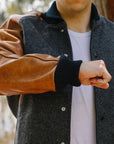 Raglan Varsity Jacket- Granite/Antique Rust