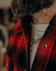 Ultra Heavy Flannel Ombré Check Western Shirt - Red/Black IHSH-130-RED