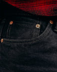 21oz Selvedge Denim Medium/High Rise Tapered Cut Jeans - Indigo Overdyed Black IH-888S-21od