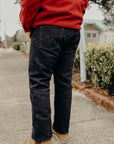 21oz Selvedge Denim Medium/High Rise Tapered Cut Jeans - Indigo Overdyed Black IH-888S-21od