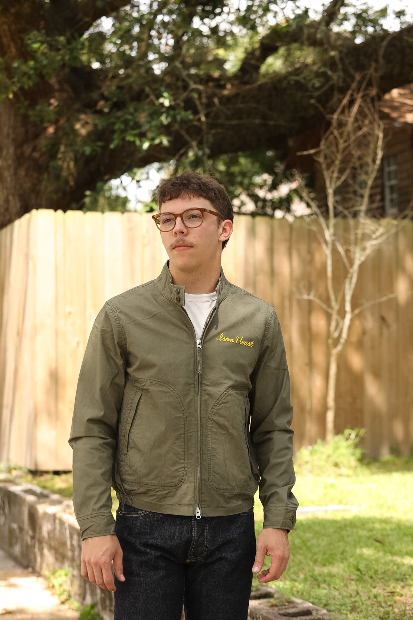 IHJ-165-ODG Iron Heart 6.2oz Serge Drizzler Jacket - Olive Drab
