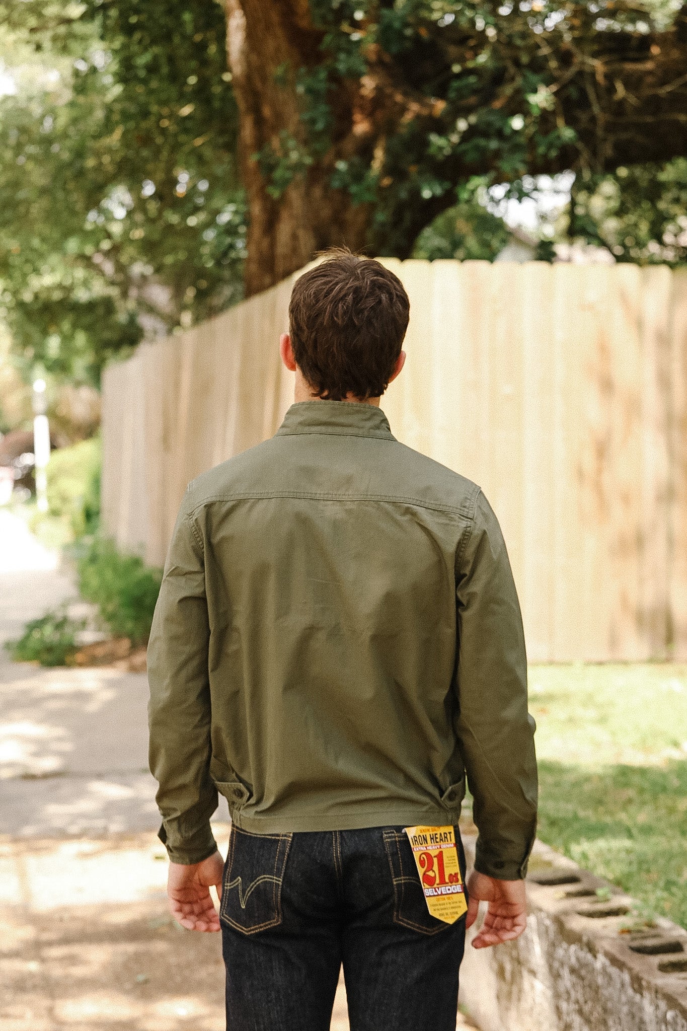 IHJ-165-ODG Iron Heart 6.2oz Serge Drizzler Jacket - Olive Drab