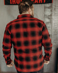 Ultra Heavy Flannel Ombré Check Work Shirt - Red/Black