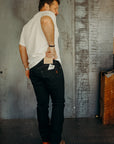 21oz Selvedge Denim Slim Cut Jeans - Superblack (Fades To Grey) IH-555S-SBG