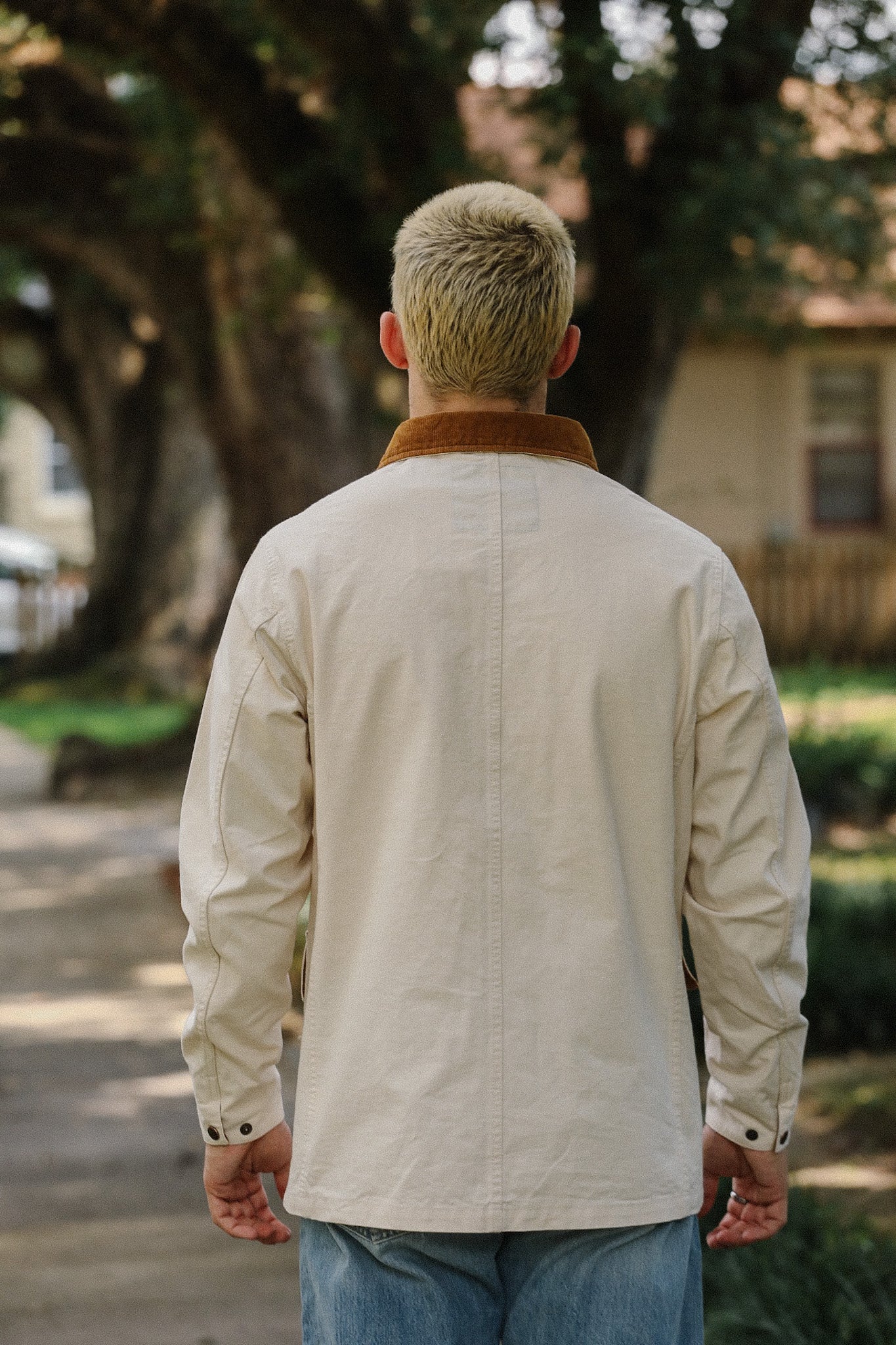 【obrero】ワークコート カツラギ コットンツイル j98 10oz Kurashikizome® Organic Cotton Duck Chore Jacket - Ivory IHJ