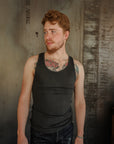 Tubular Rib Knit Tank Top - Faded Black