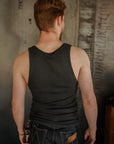 Tubular Rib Knit Tank Top - Faded Black