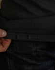Tubular Rib Knit Tank Top - Faded Black