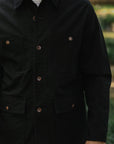 10oz Kurashikizome® Organic Cotton Duck Chore Jacket - Black IHJ-148-BLK