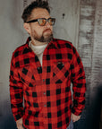 Ultra Heavy Flannel Buffalo Check Work Shirt - Red/Black