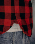 Ultra Heavy Flannel Buffalo Check Work Shirt - Red/Black