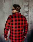 Ultra Heavy Flannel Buffalo Check Work Shirt - Red/Black