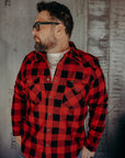 Ultra Heavy Flannel Buffalo Check Western Shirt - Red/Black IHSH-232-RED