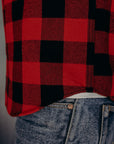 Ultra Heavy Flannel Buffalo Check Western Shirt - Red/Black IHSH-232-RED