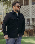 14oz Selvedge Denim Western Shirt - Black/Black IHSH-295-BB