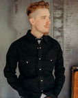 Kyoto black crest dyed western shirt
