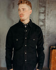 Kyoto black crest dyed western shirt