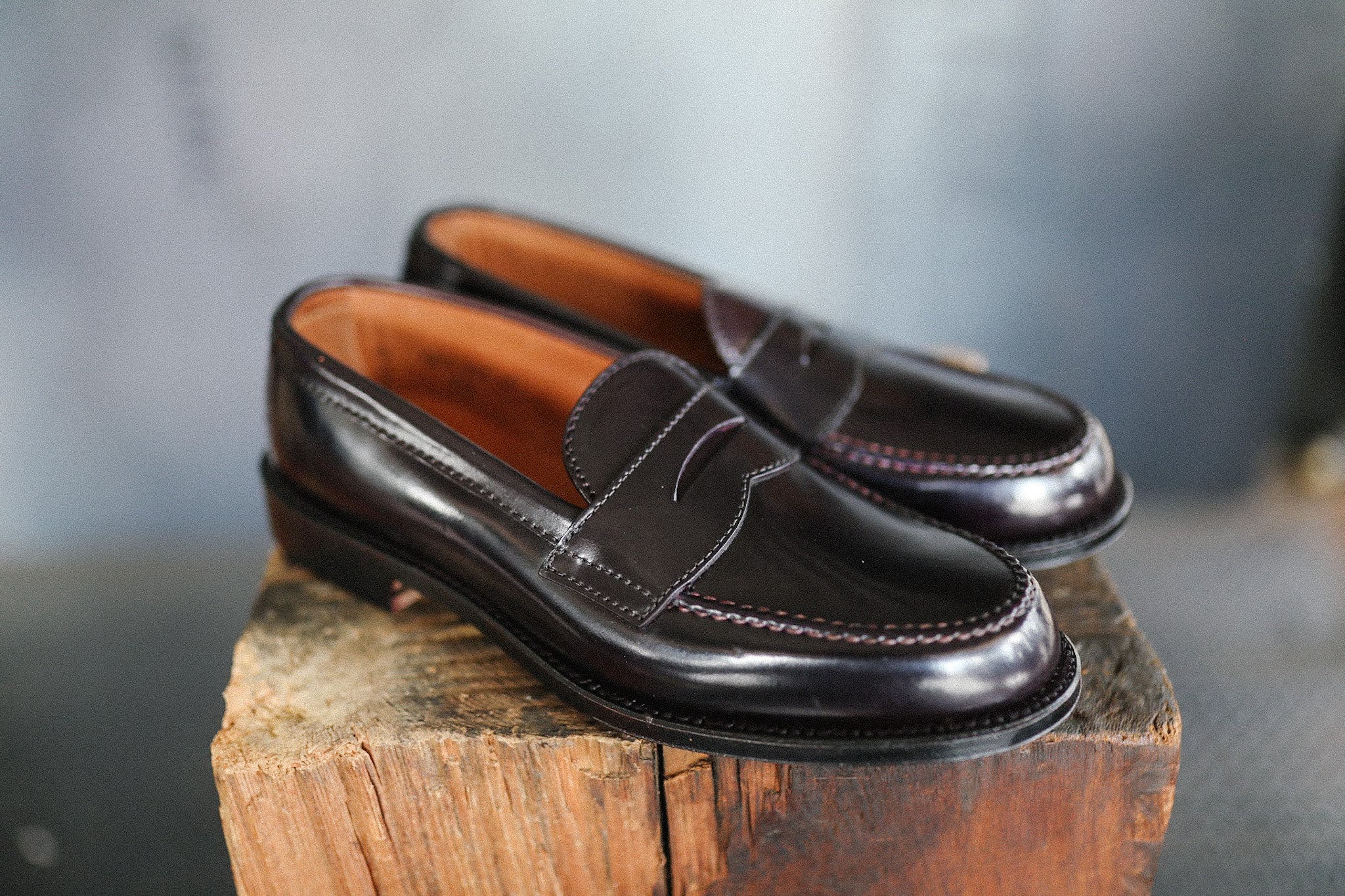 ALDEN 986 コインローファー ダークバーガンディー 7E