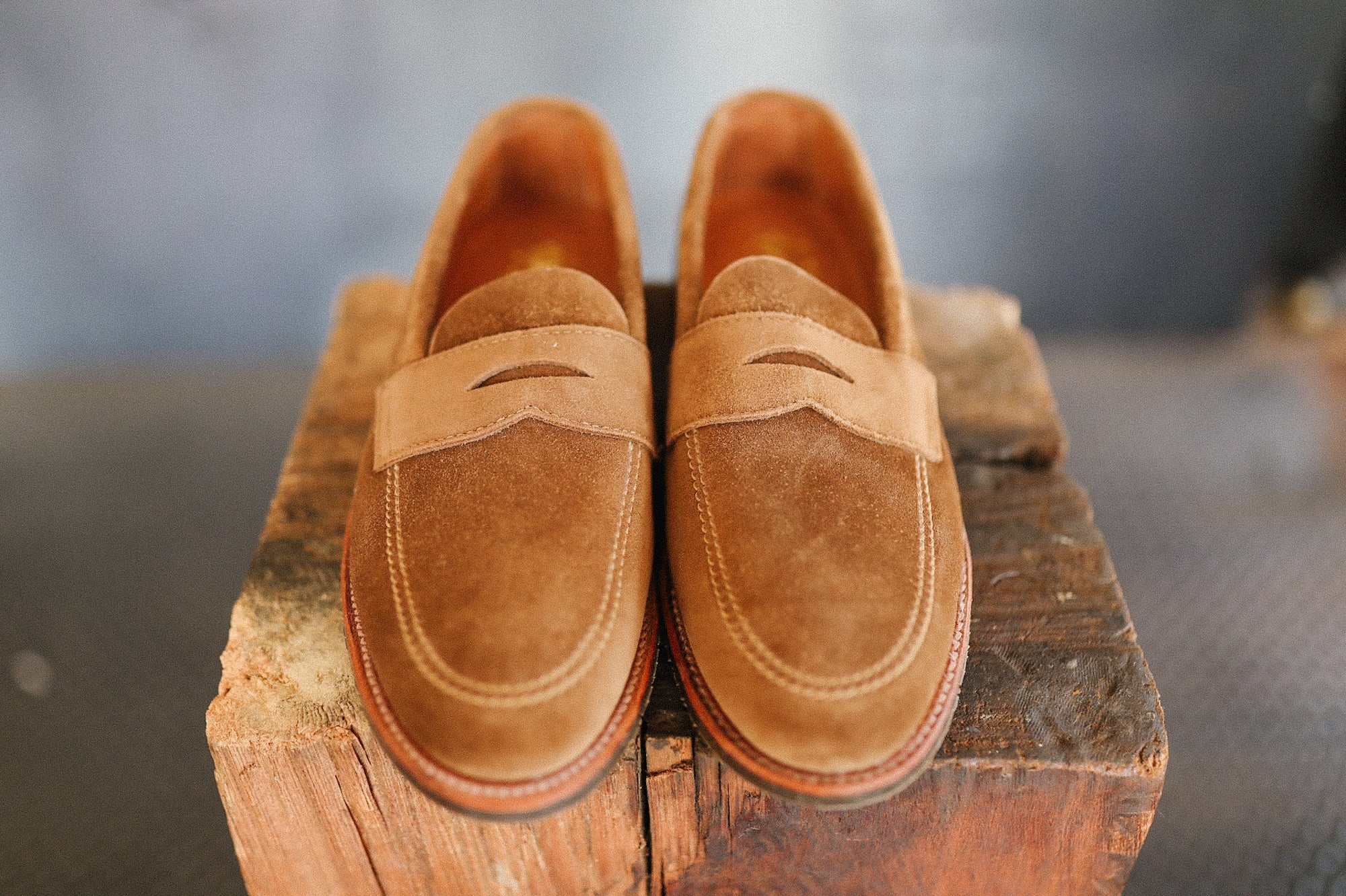 6221L Unlined Penny Loafer- Snuff Suede with Rubber Sole