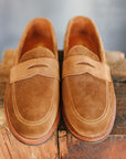 6221L Unlined Penny Loafer- Snuff Suede with Rubber Sole