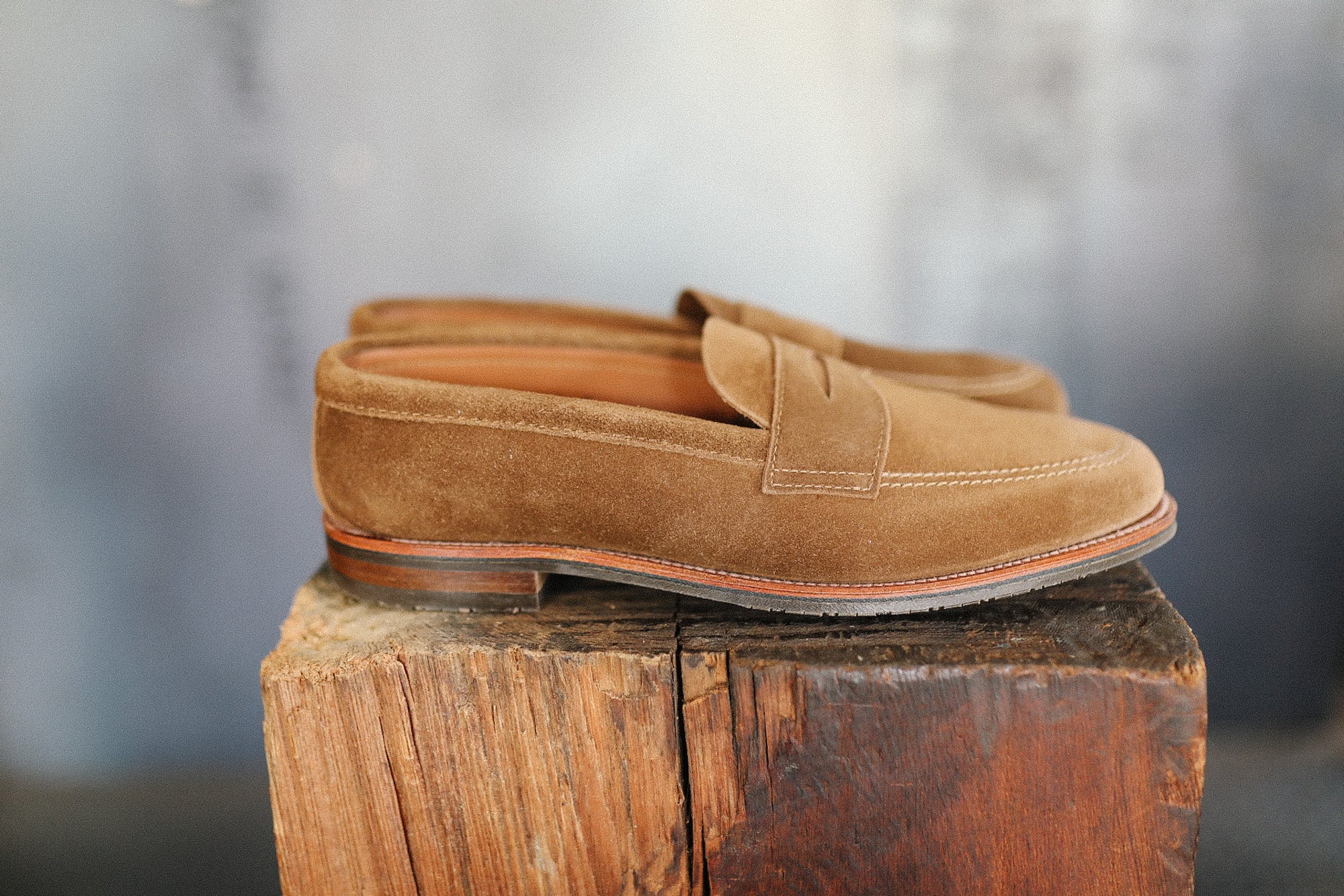 6221L Unlined Penny Loafer- Snuff Suede with Rubber Sole