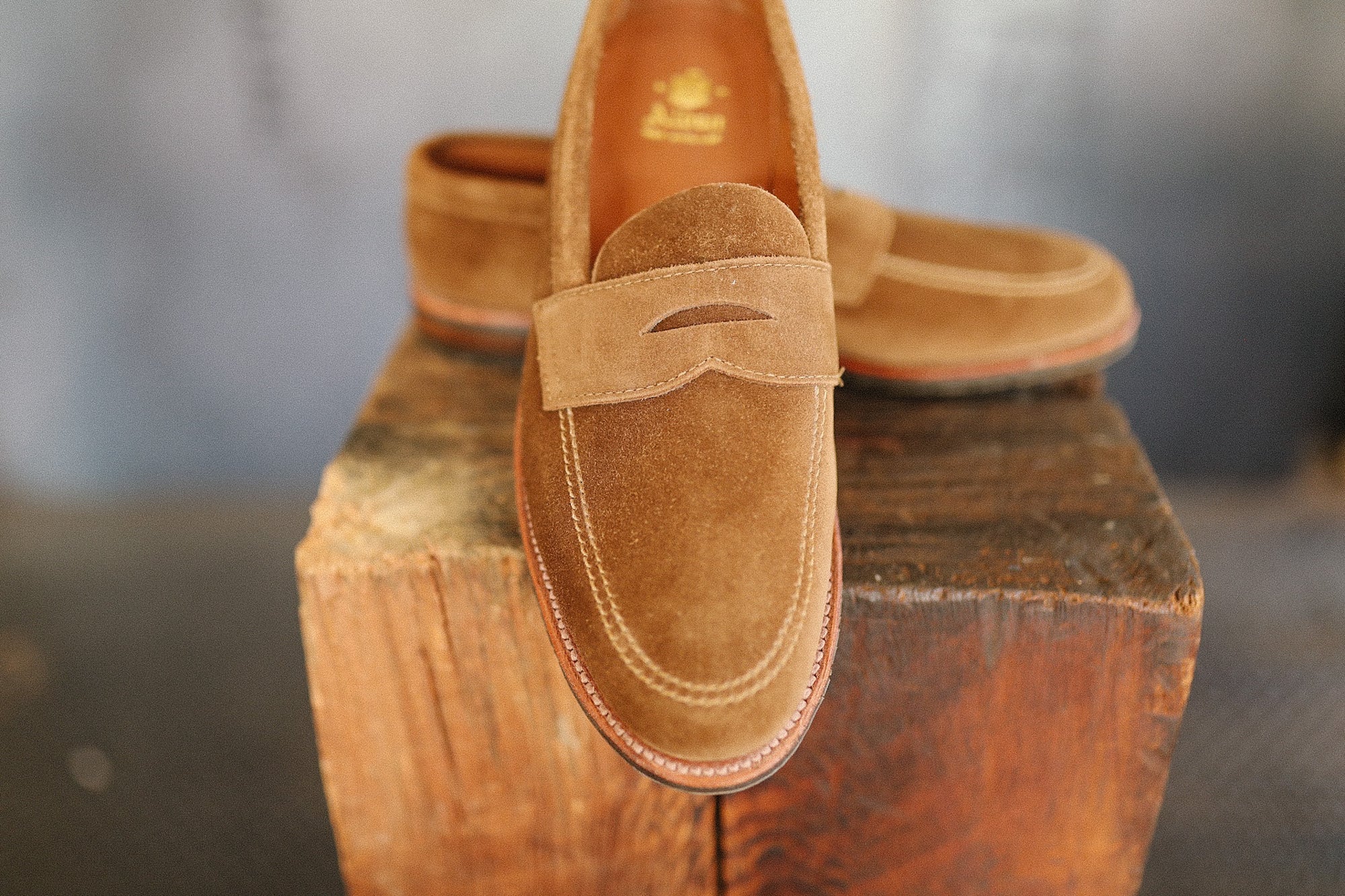 6221L Unlined Penny Loafer- Snuff Suede with Rubber Sole