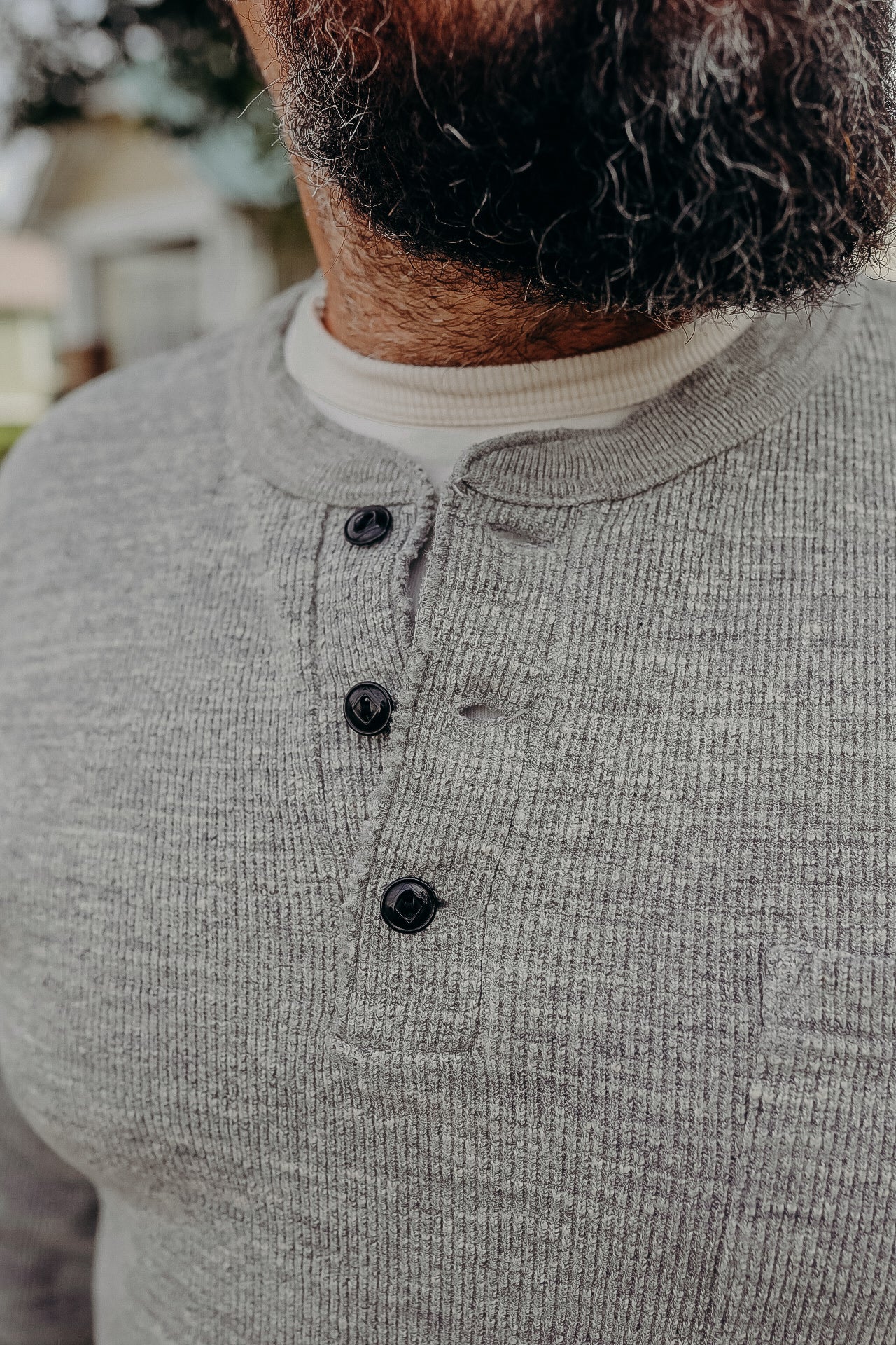 L'Appartement【GOOD GRIEF!】 HENLEY NECK Kayce Henley Long Sleeve Shirt D17664 - Parts Unknown