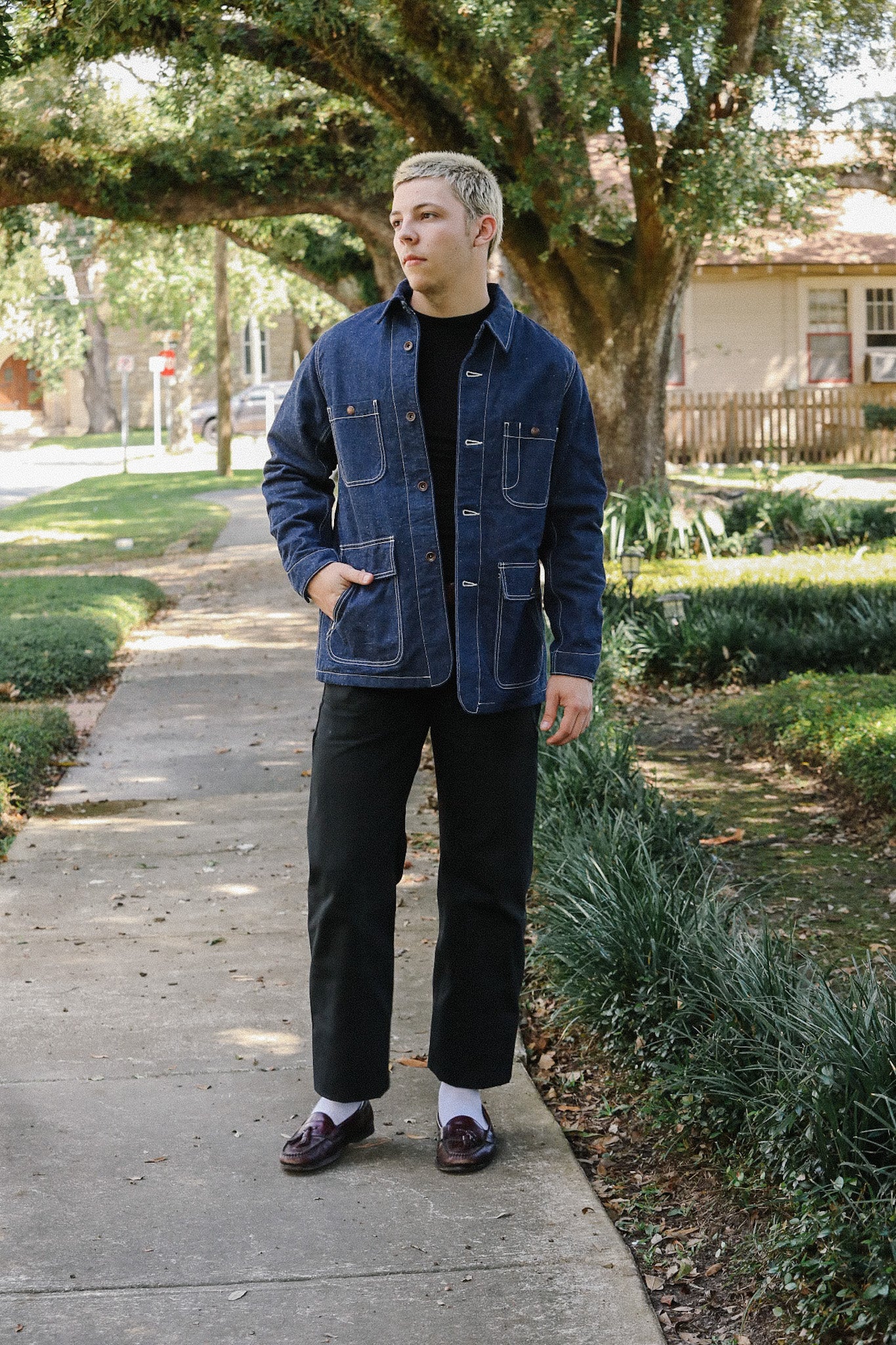 10oz Selvedge Denim Blanket Lined Chore Jacket - Indigo IHJ-149
