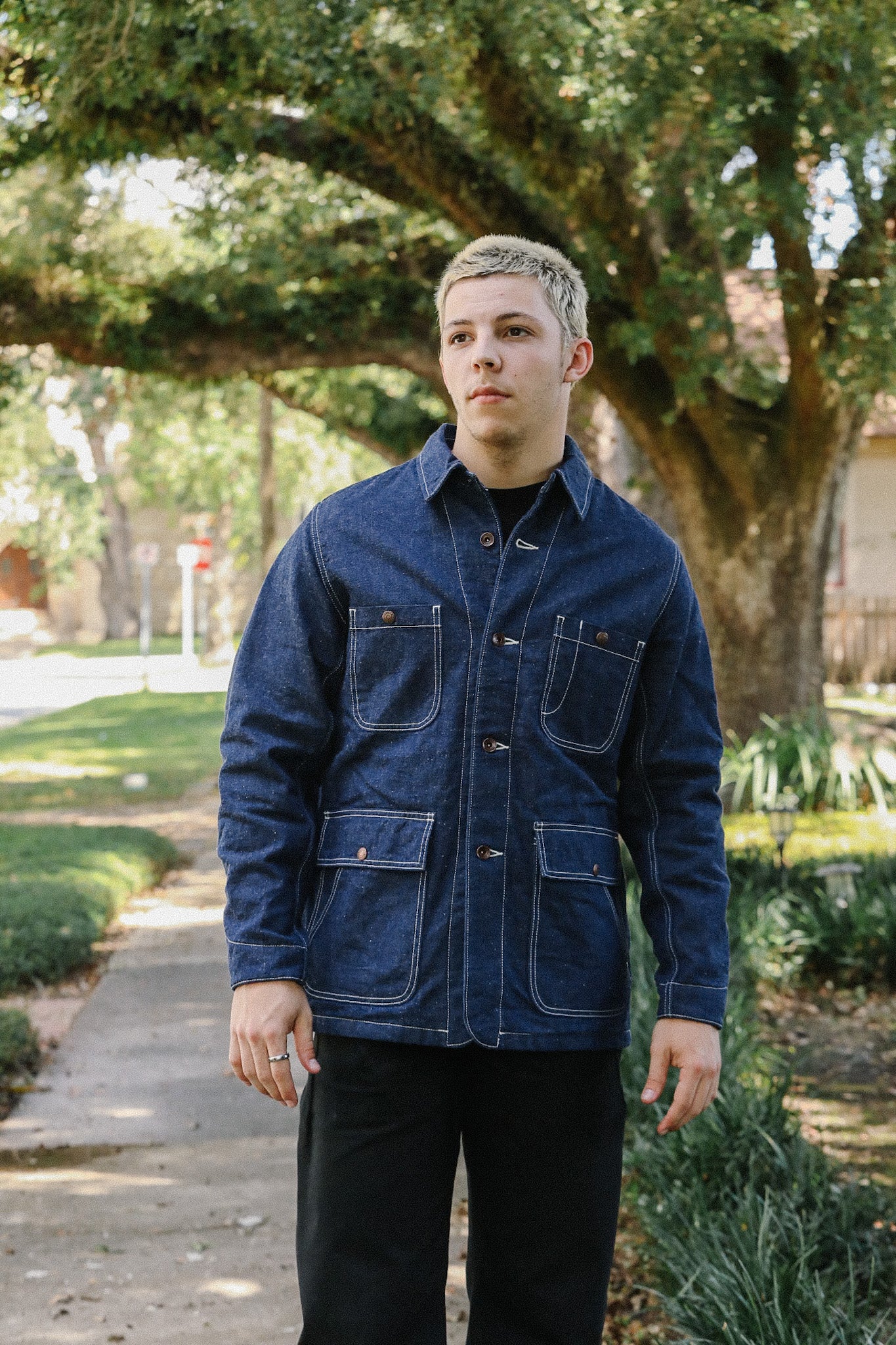 10oz Selvedge Denim Blanket Lined Chore Jacket - Indigo IHJ-149