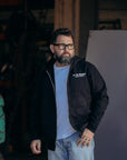 Printed 14oz Ultra Heavyweight Loopwheel Cotton Zippered Hoodie - Black IHSW-76L-BLK