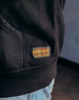 Printed 14oz Ultra Heavyweight Loopwheel Cotton Zippered Hoodie - Black IHSW-76L-BLK