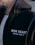 Printed 14oz Ultra Heavyweight Loopwheel Cotton Zippered Hoodie - Black IHSW-76L-BLK