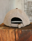 Unstructured Wool Baseball Hat - Oatmeal/Red Oak