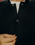 Cotton Collared Cardigan Black