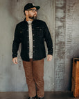 18oz Vintage Selvedge Denim CPO Shirt - Indigo Overdyed Black IHSH-293-OD