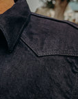 18oz Vintage Selvedge Denim CPO Shirt - Indigo Overdyed Black IHSH-293-OD