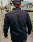 18oz Vintage Selvedge Denim CPO Shirt - Indigo Overdyed Black IHSH-293-OD