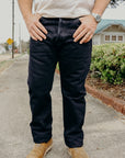21oz Selvedge Denim Medium/High Rise Tapered Cut Jeans - Indigo Overdyed Black IH-888S-21od