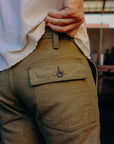 HEAVY BACK SATIN BAKER PANTS-OLIVE (SJ52BP)