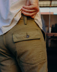 HEAVY BACK SATIN BAKER PANTS-OLIVE (SJ52BP)