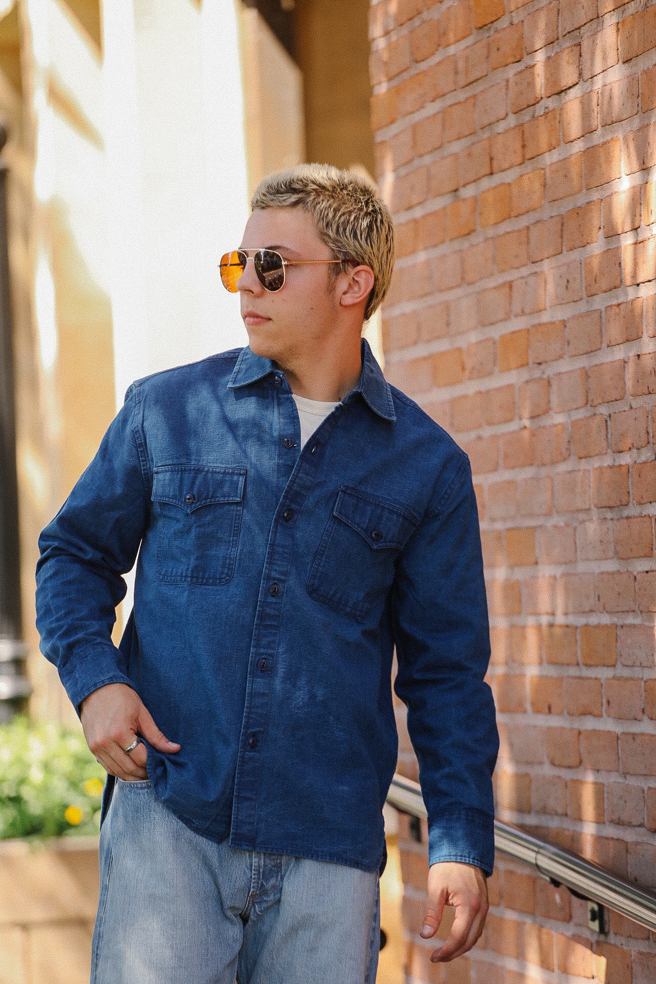 USN Overshirt - Stonewashed Indigo Canvas – Iron Shop Provisions