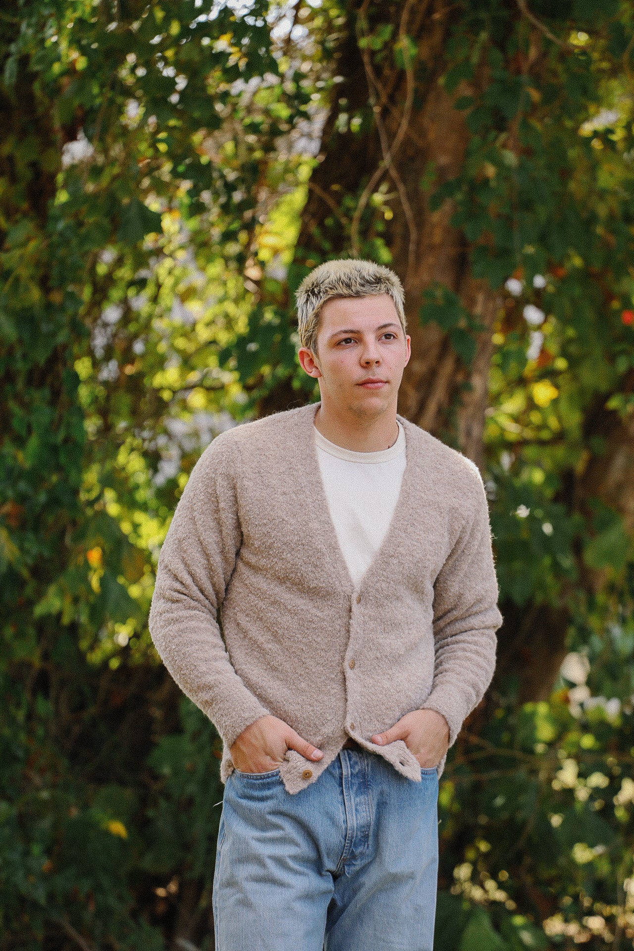 V-Neck Cardigan- Khaki Boucle Alpaca – Iron Shop Provisions